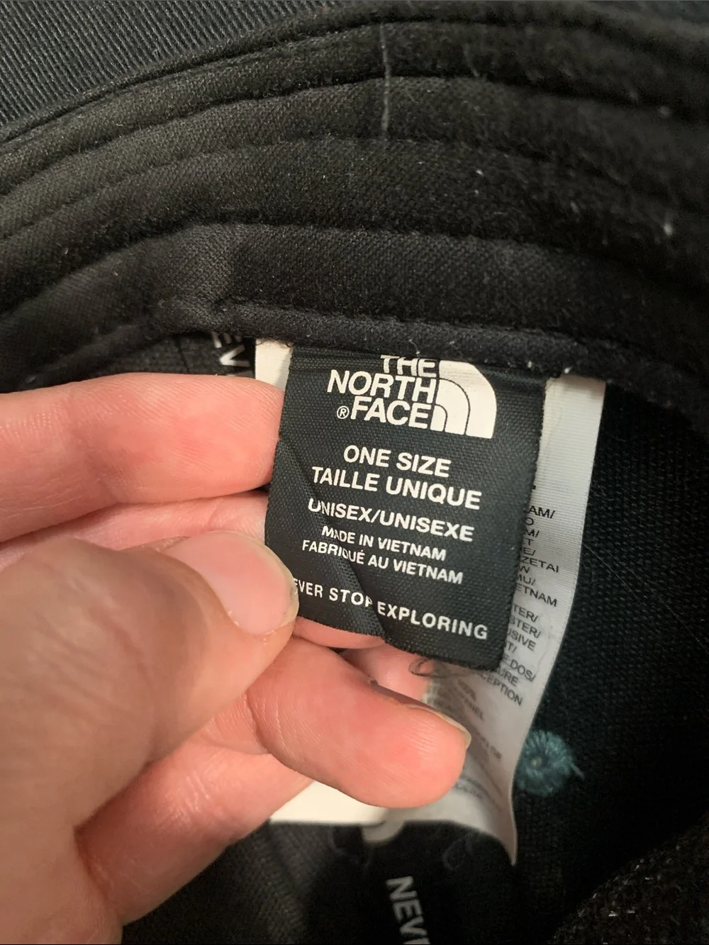 The North Face Mountain Graphic Blue Black Mesh Back Trucker Hat